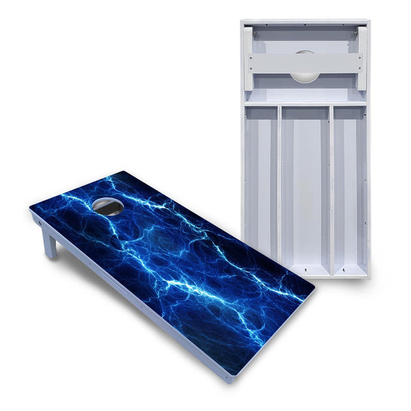 Blue & Green Lightning Cornhole Boards - All Weather Series