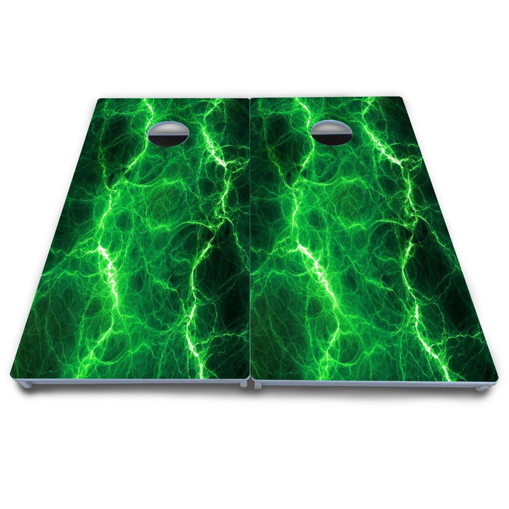 Blue & Green Lightning Cornhole Boards - All Weather Series