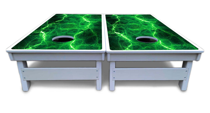 Blue & Green Lightning Cornhole Boards - All Weather Series