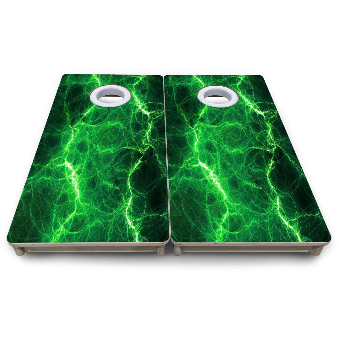 Green Lightning - Mini or Vacation Size Cornhole Boards