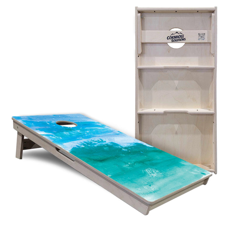 Blue-Green Paint Look Cornhole Boards – Tournament Series