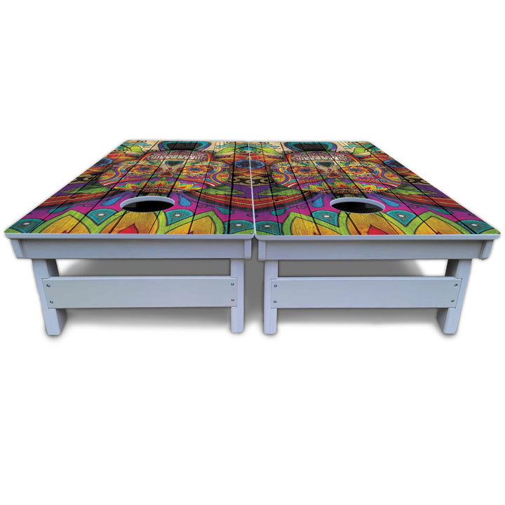 Sugar Skull Cornhole Boards - All Weather Series - Colorful