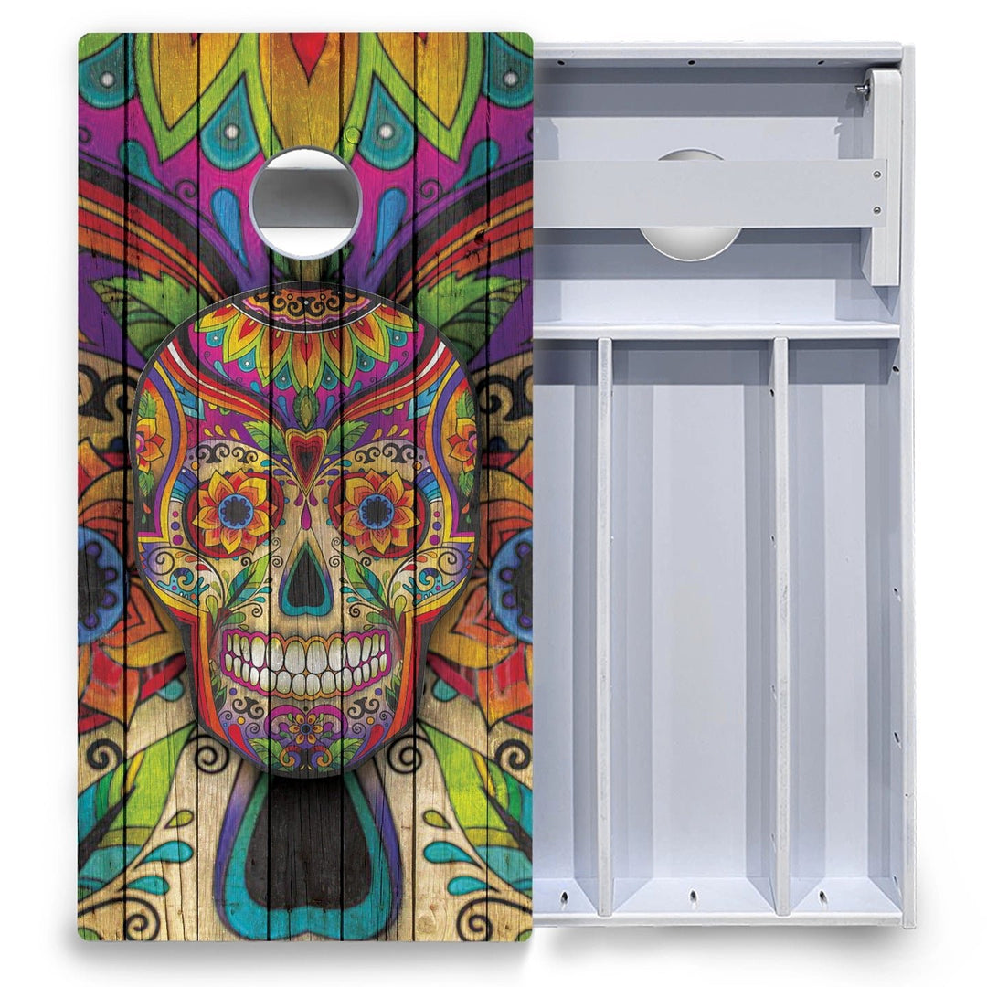 Sugar Skull Cornhole Boards - All Weather Series - Colorful