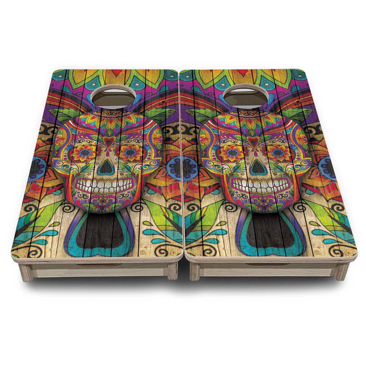 Mini Cornhole Boards - Sugar Skull