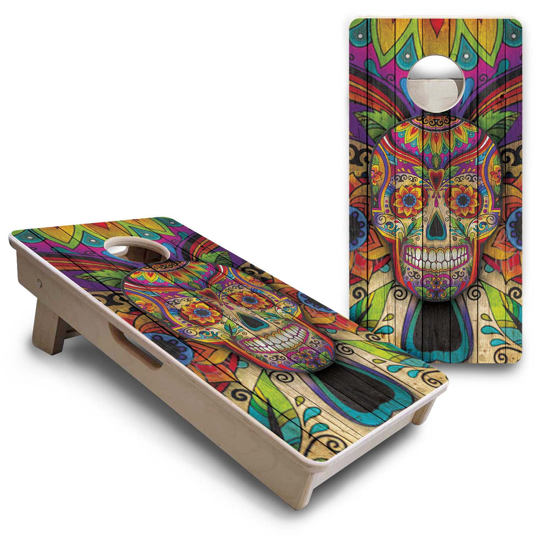 Mini Cornhole Boards - Sugar Skull