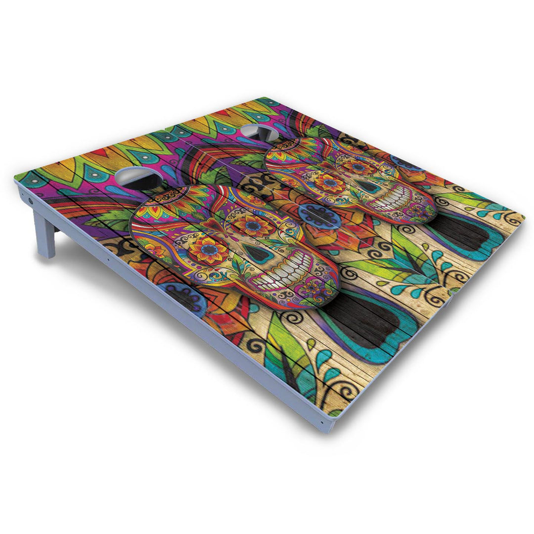 Sugar Skull Cornhole Boards - All Weather Series - Colorful