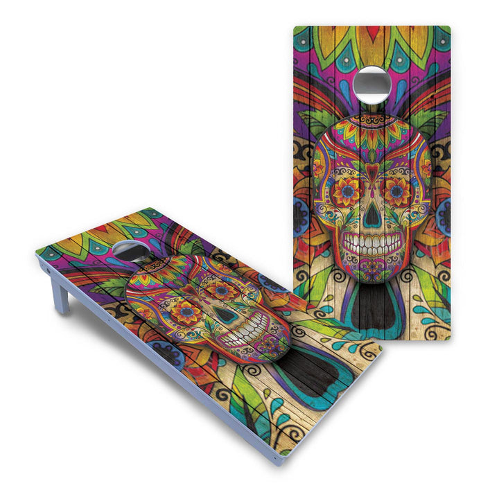 Sugar Skull Cornhole Boards - All Weather Series - Colorful