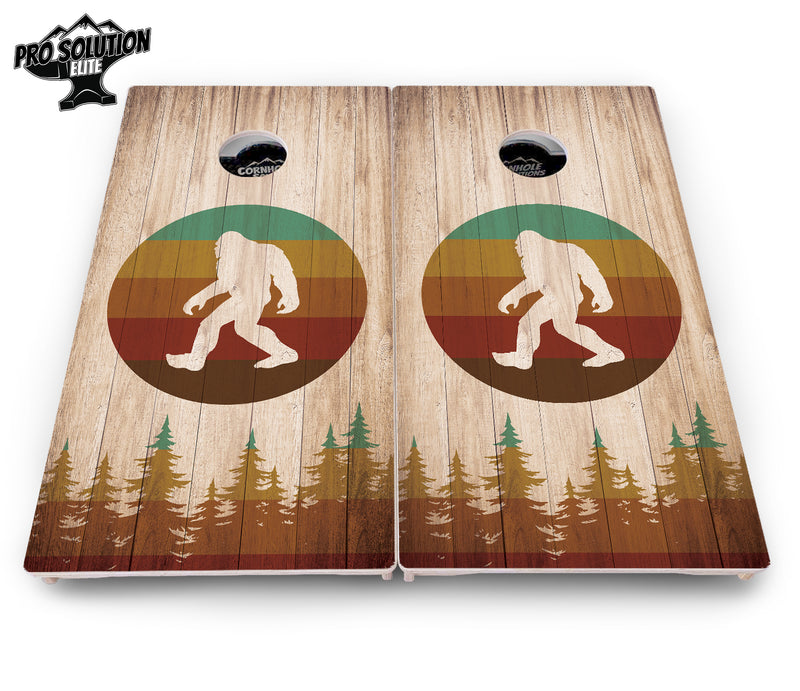 Pro Solution Elite - Bigfoot Circle Design - Professional Tournament Cornhole Boards 3/4" Baltic Birch - Zero Bounce Zero Movement Vertical Interlocking Braces for Extra Weight & Stability +Double Thick Legs +Airmail Blocker