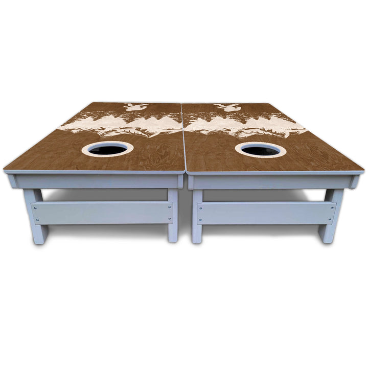 Bigfoot Mountain Scene Cornhole Boards - All Weather Series