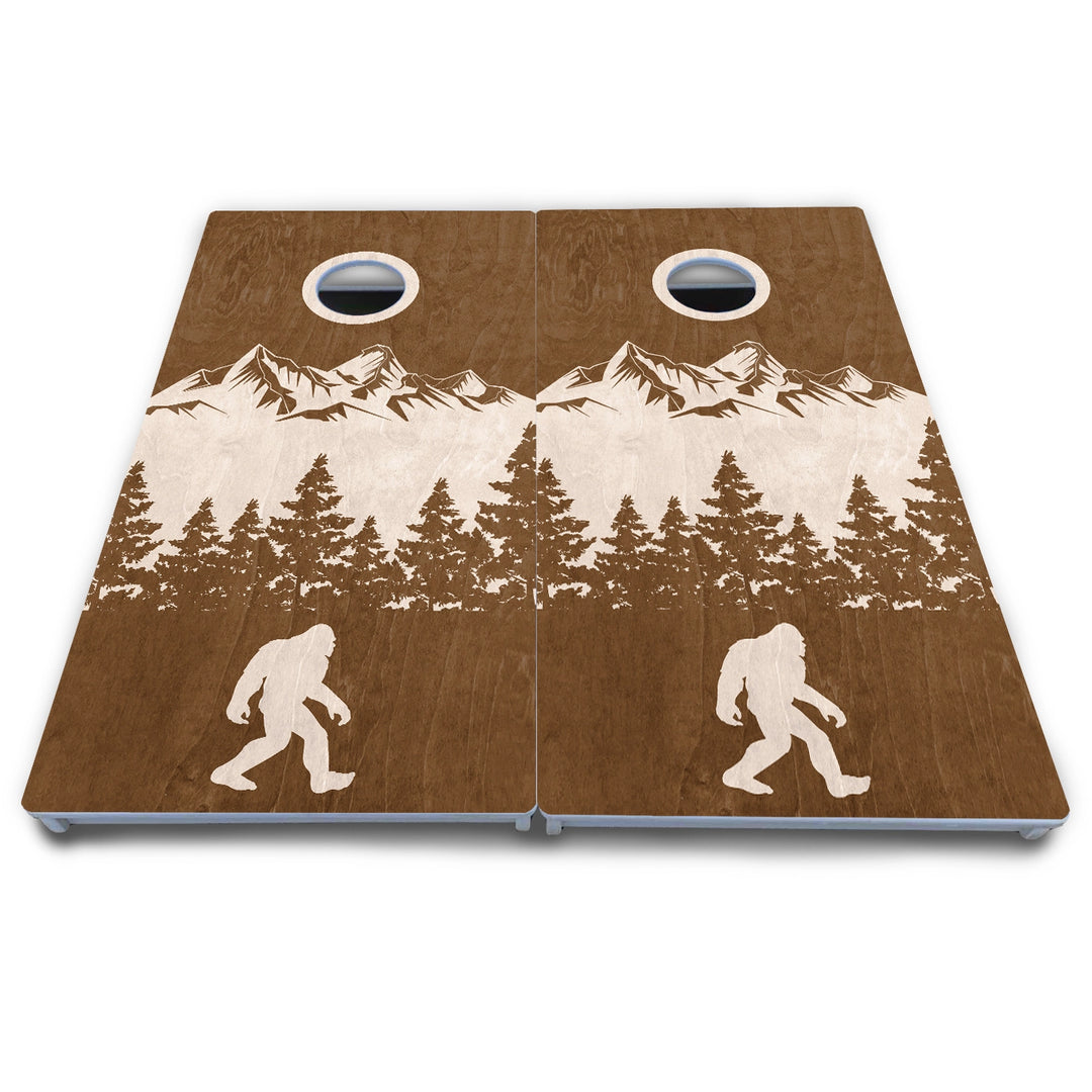 Bigfoot Mountain Scene Cornhole Boards - All Weather Series