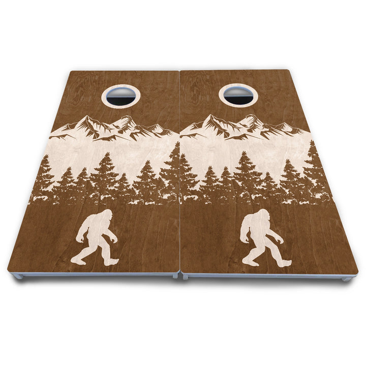 Bigfoot Mountain Scene Cornhole Boards - All Weather Series