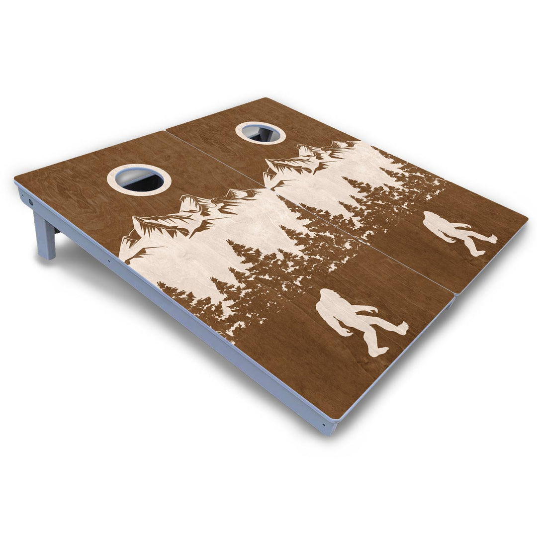 Bigfoot Mountain Scene Cornhole Boards - All Weather Series