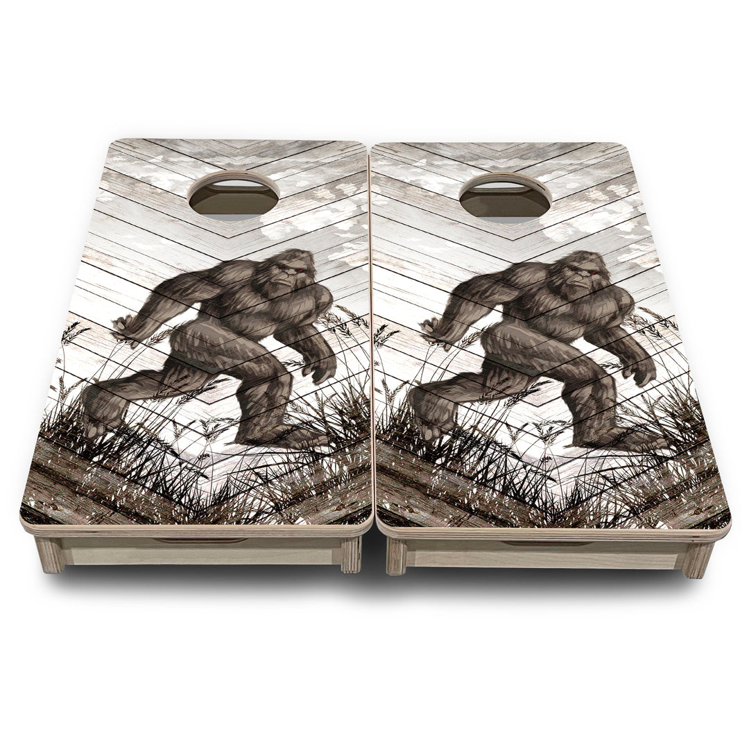 Mini Cornhole Boards - Bigfoot Whitewash