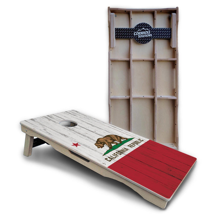 Rustic California Flag Cornhole Boards – Pro Lite or Pro Elite