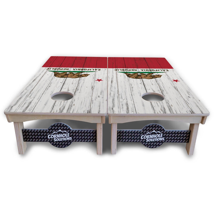 Rustic California Flag Cornhole Boards – Pro Lite or Pro Elite