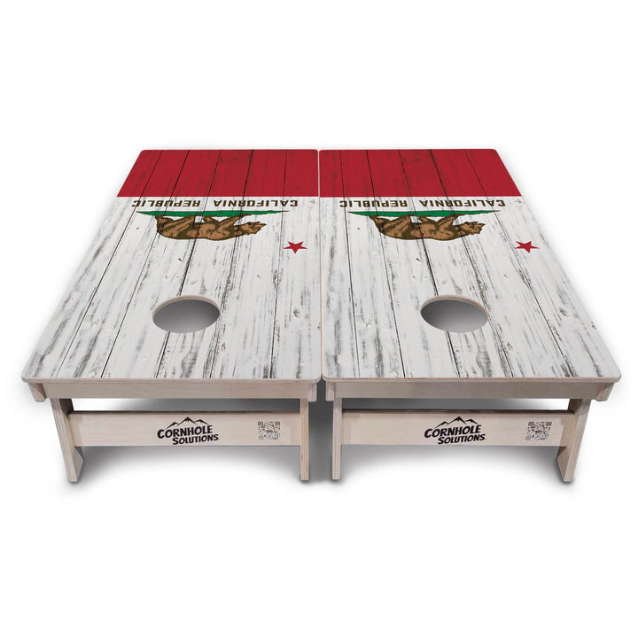 Rustic California Flag Cornhole Boards – Tournament Series
