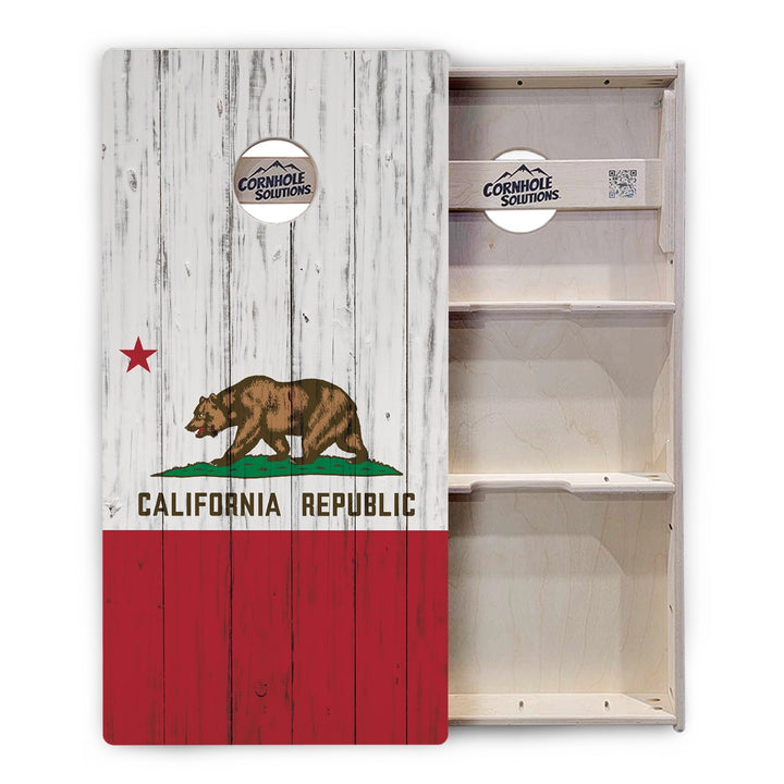 Rustic California Flag Cornhole Boards – Tournament Series