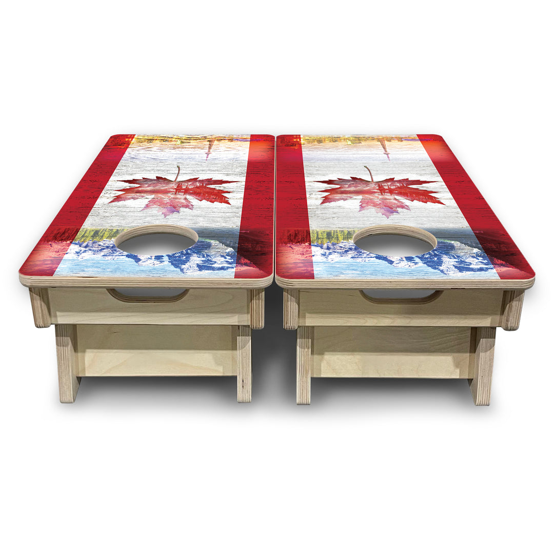 Mini Cornhole Boards - Cananda Mountain Scene
