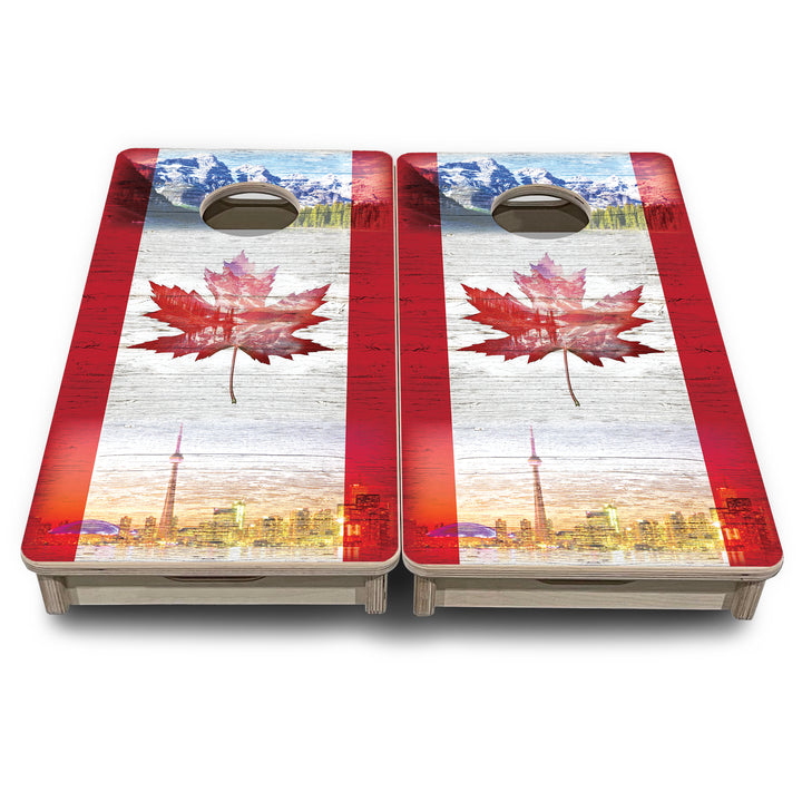 Mini Cornhole Boards - Cananda Mountain Scene