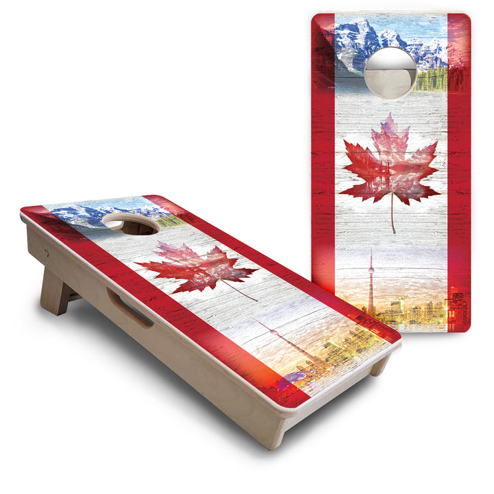 Mini Cornhole Boards - Cananda Mountain Scene
