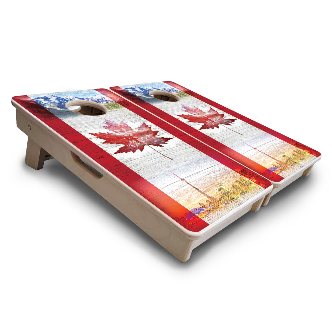 Mini Cornhole Boards - Cananda Mountain Scene