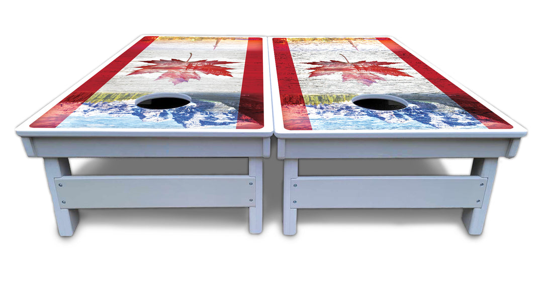 Cananda Mountain Scene Cornhole Boards - All Weather Series