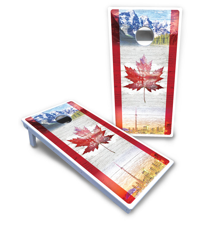 Cananda Mountain Scene Cornhole Boards - All Weather Series