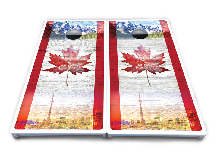 Cananda Mountain Scene Cornhole Boards - All Weather Series