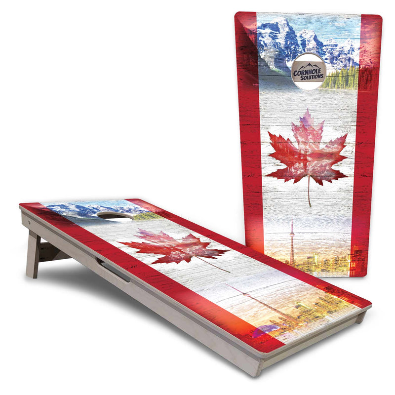 Tournament Boards - Canada Mountain Scene - Professional Tournament 2'x4' Regulation Cornhole Set - 3/4″ Baltic Birch + UV Direct Print + UV Clear Coat