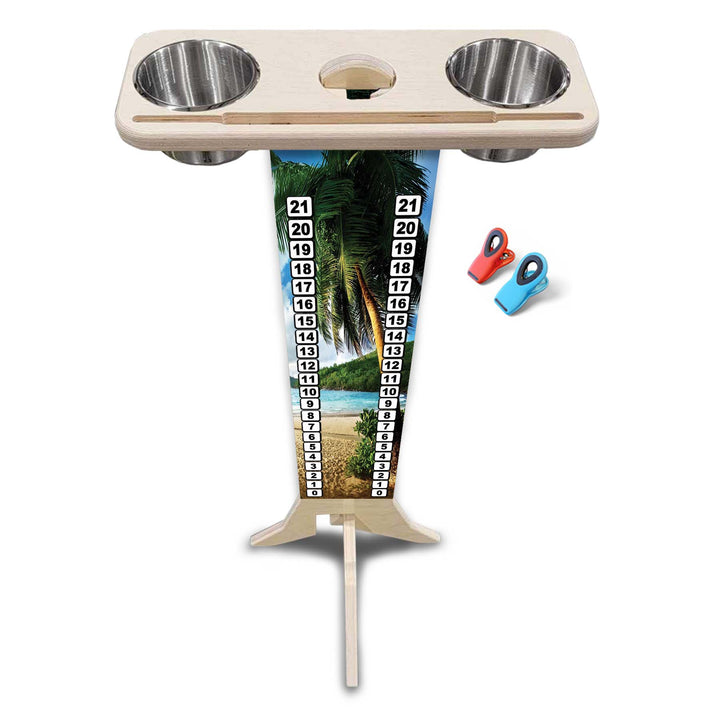 Beach Theme - Score Stand (cups & clips included) Score/Drink Stand