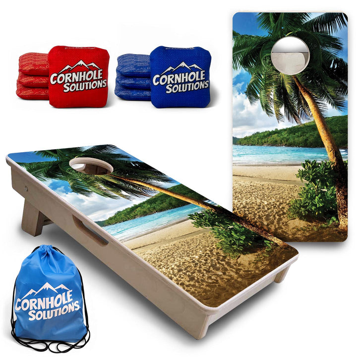 Tropical Hideaway - Mini or Vacation Sized Cornhole Boards
