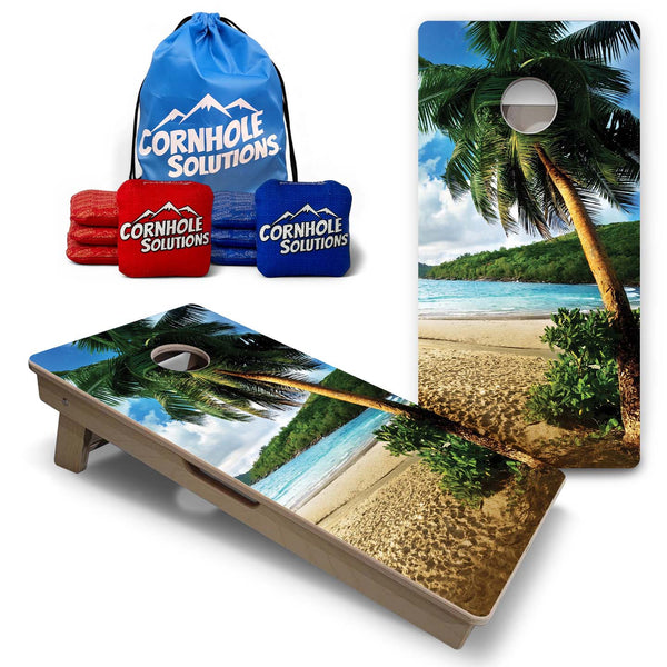 Vacation Cornhole Boards - Beach Scene