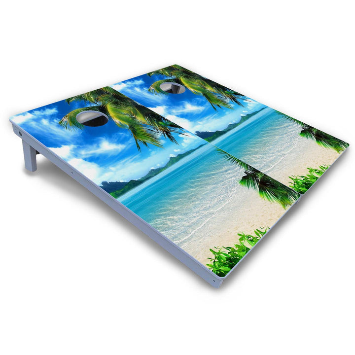 Beach Mountain Scene Cornhole Boards - All Weather Series