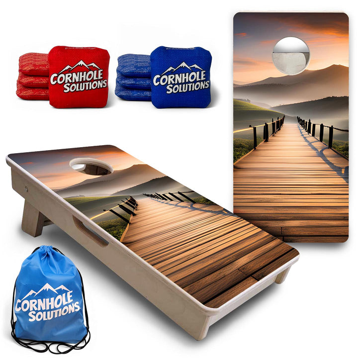 Wooden Bridge - Mini or Vacation Size Cornhole Boards