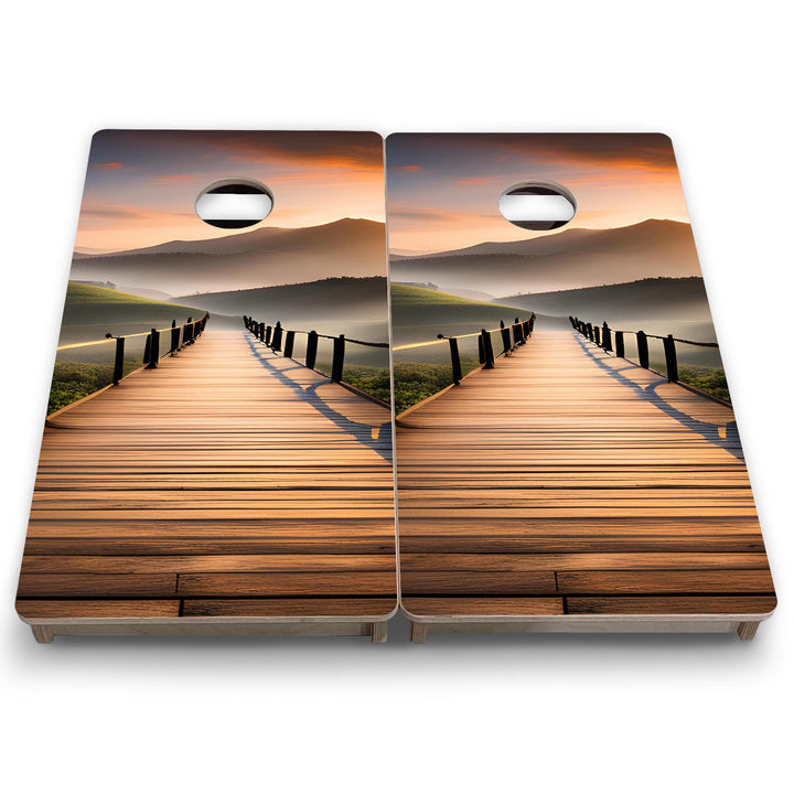 Wooden Bridge - Mini or Vacation Size Cornhole Boards