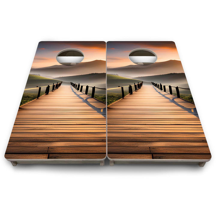 Wooden Bridge - Mini or Vacation Size Cornhole Boards