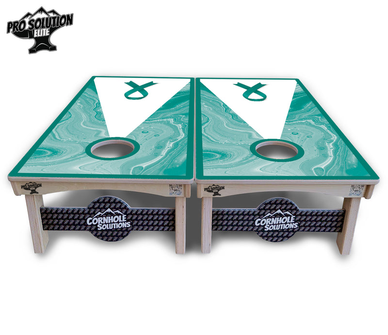 Pro Solution Elite - Cancer Awareness Design Options - Professional Tournament Cornhole Boards 3/4" Baltic Birch - Zero Bounce Zero Movement Vertical Interlocking Braces for Extra Weight & Stability +Double Thick Legs +Airmail Blocker