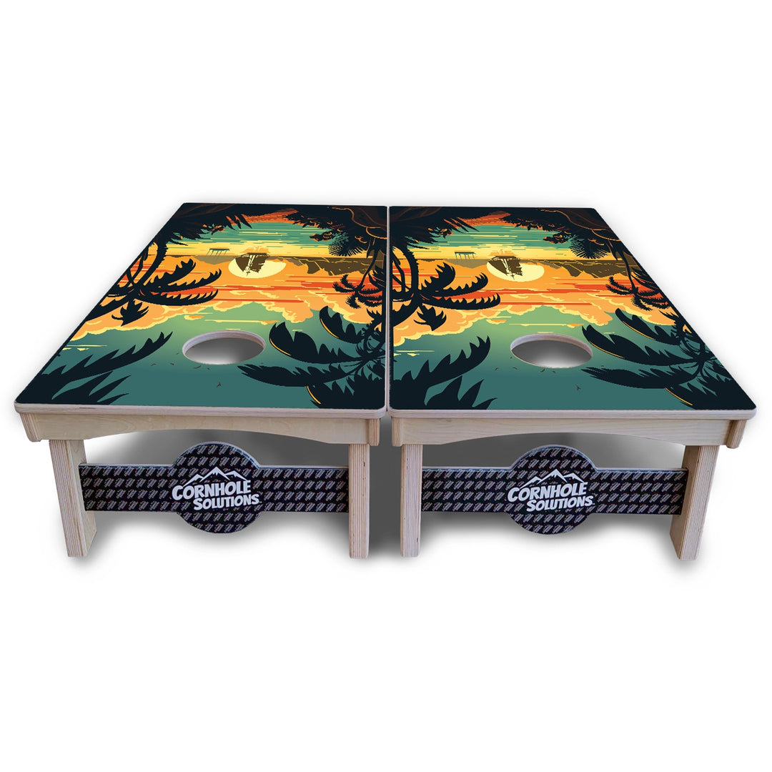 Beach Sunset Cornhole Boards – Pro Lite or Pro Elite