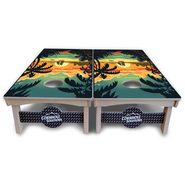 Beach Sunset Cornhole Boards – Pro Lite or Pro Elite