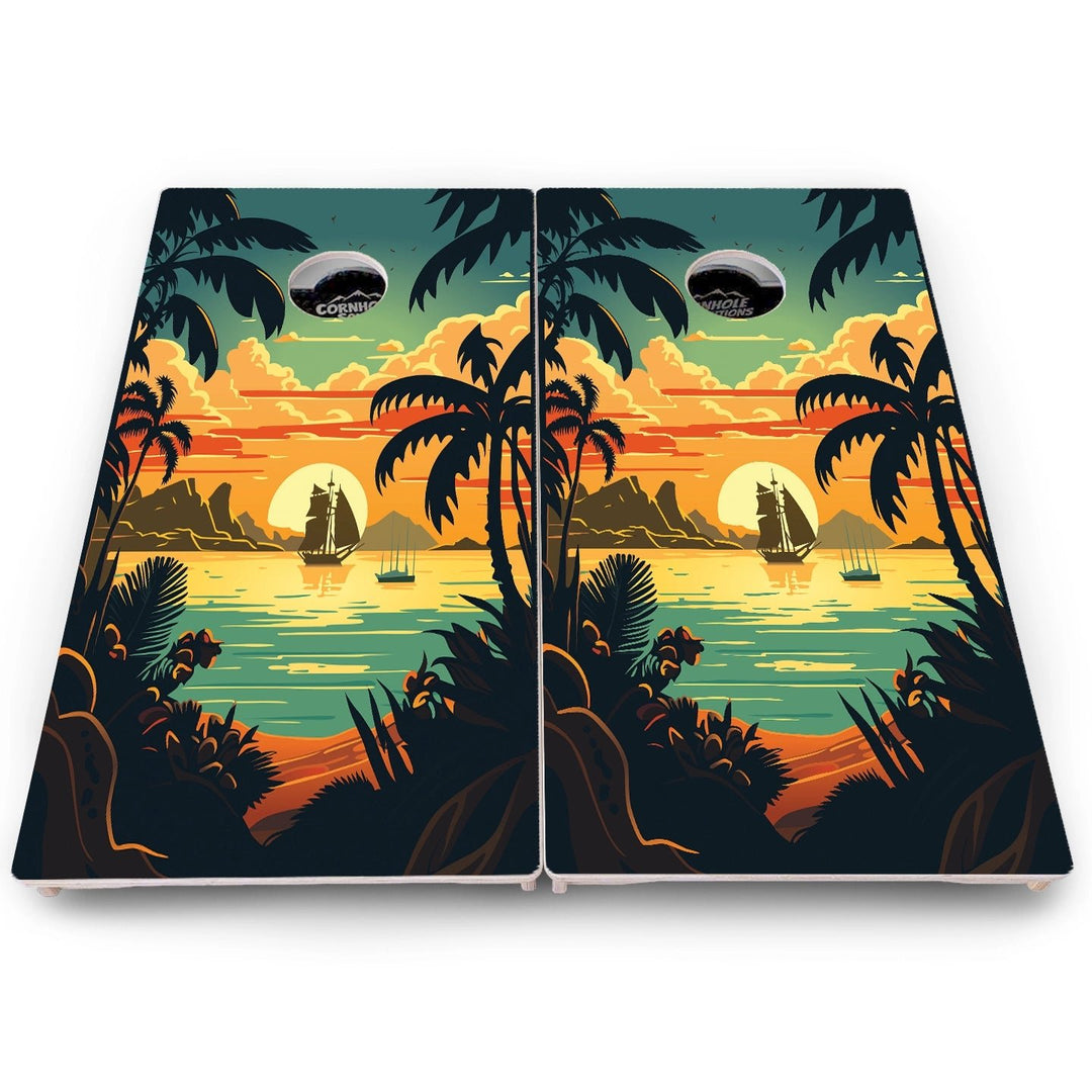Beach Sunset Cornhole Boards – Pro Lite or Pro Elite