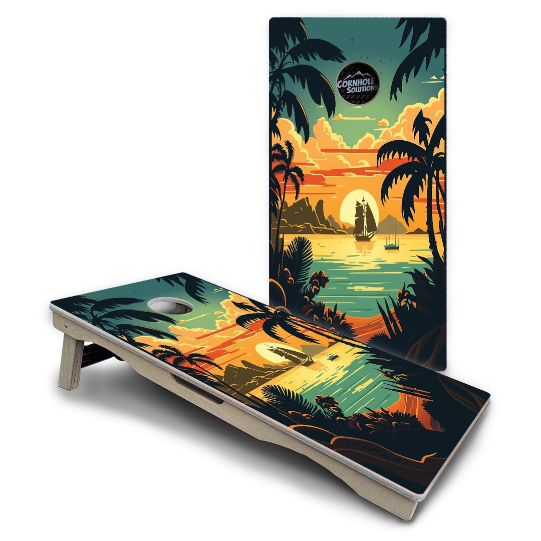 Beach Sunset Cornhole Boards – Pro Lite or Pro Elite
