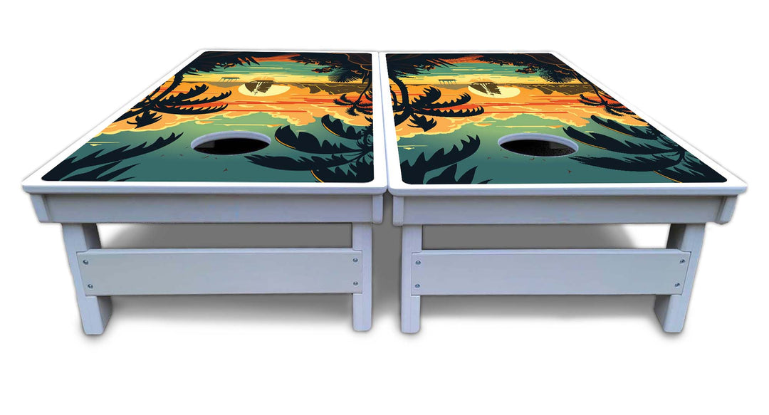 Beach Sunset Cornhole Boards - All Weather Series