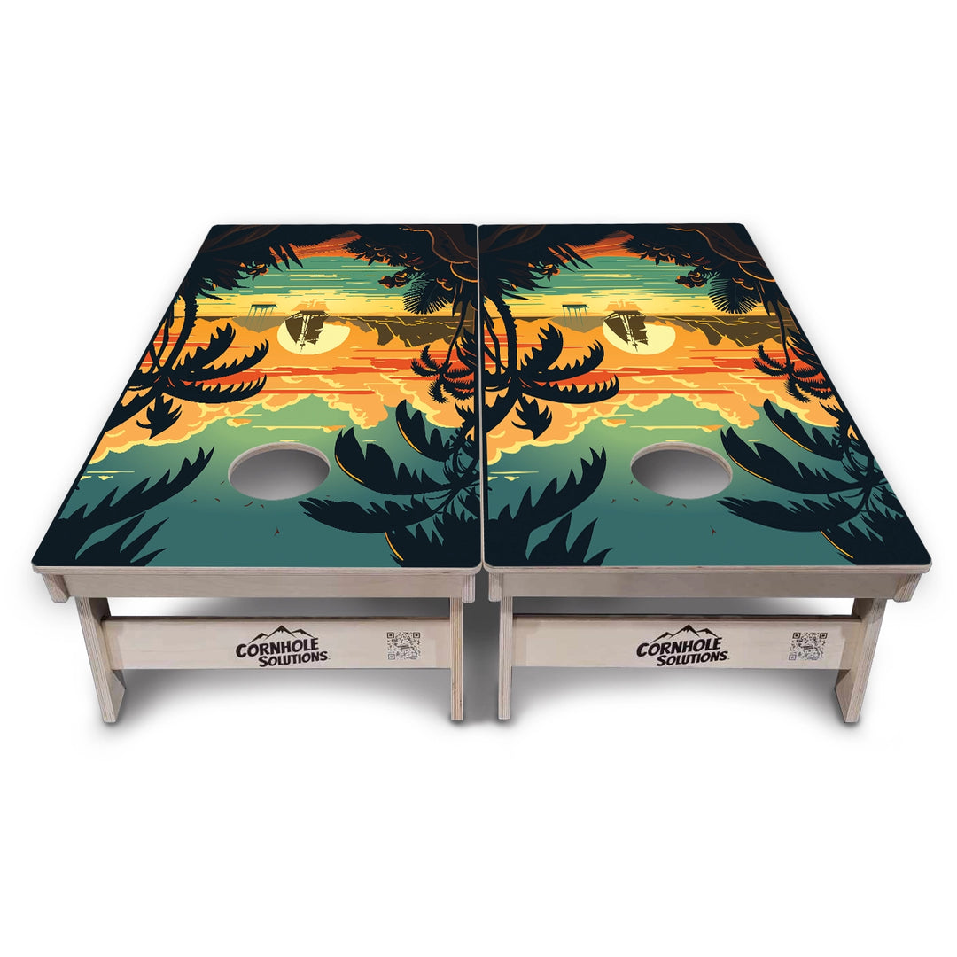 Beach Sunset Cornhole Boards – Tournament Series