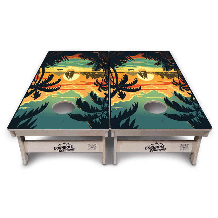 Beach Sunset Cornhole Boards – Tournament Series