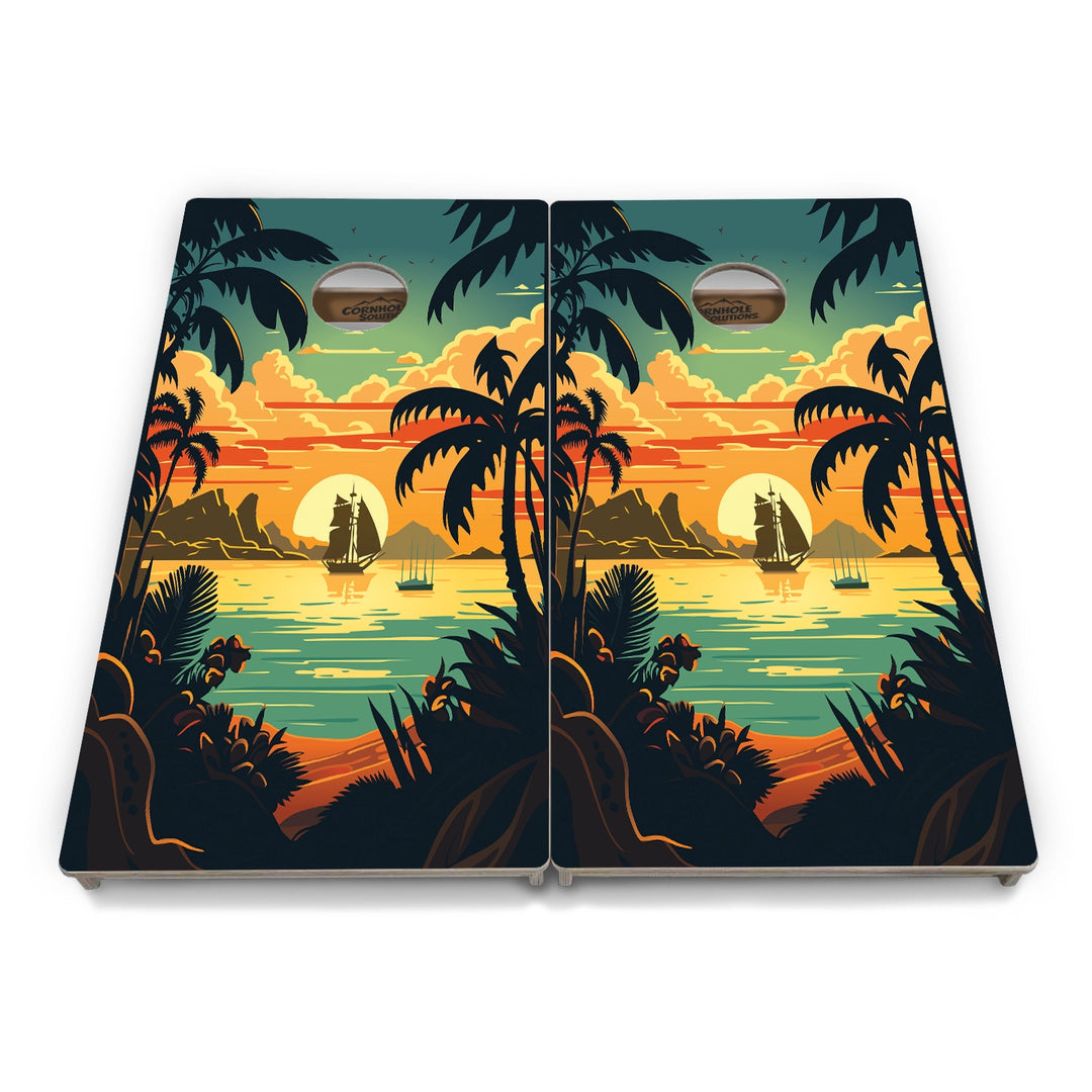Beach Sunset Cornhole Boards – Tournament Series