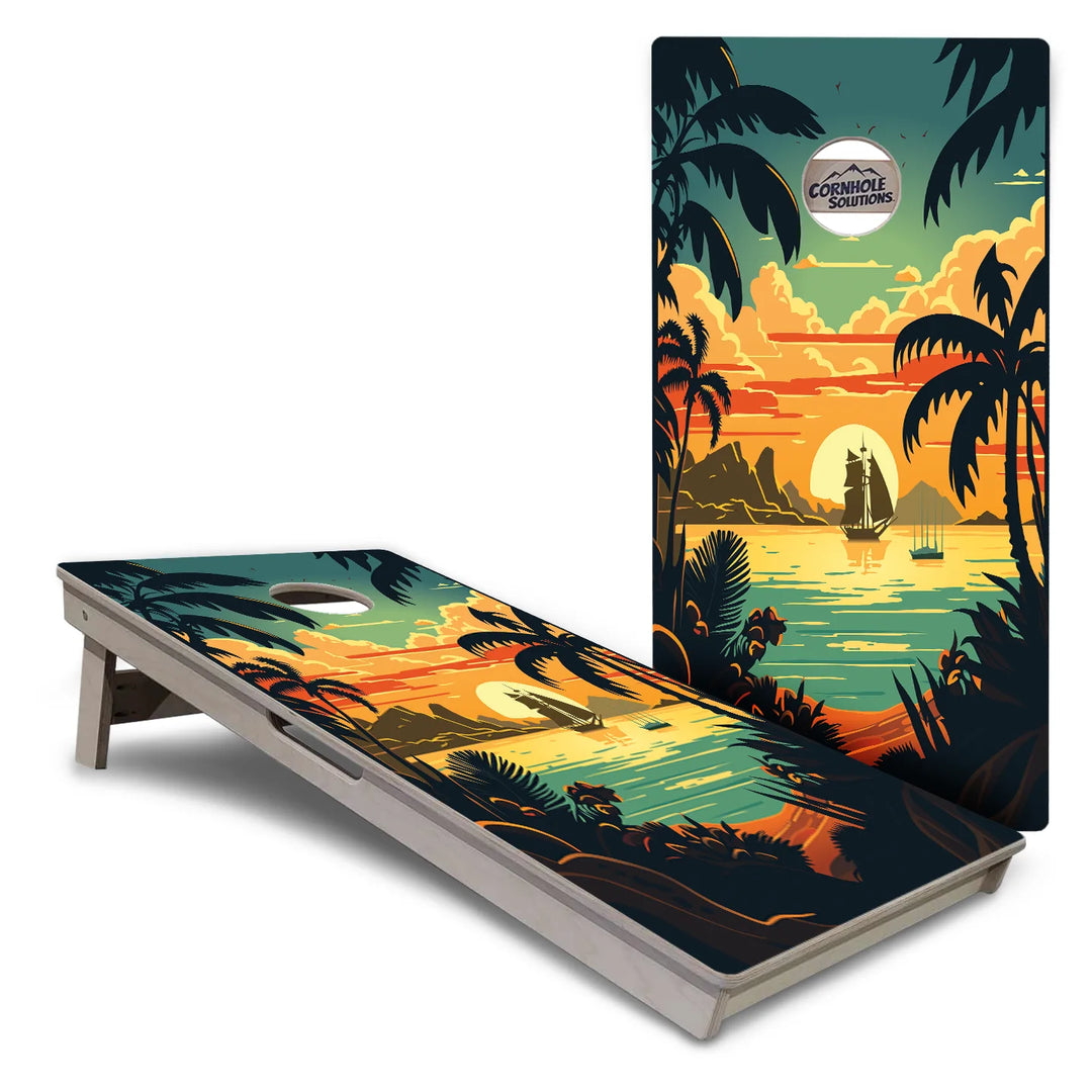 Beach Sunset Cornhole Boards – Tournament Series