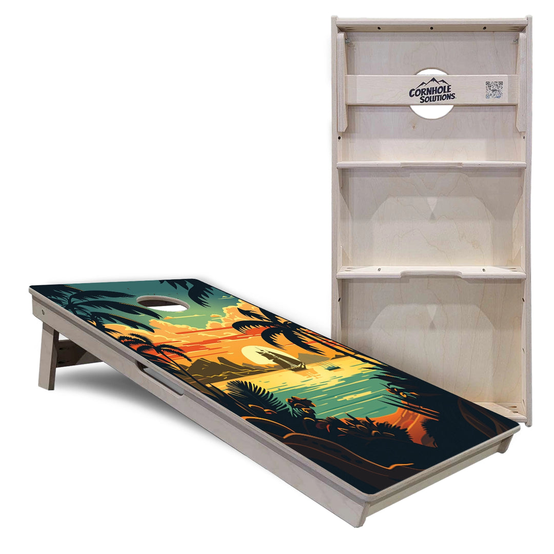 Beach Sunset Cornhole Boards – Tournament Series