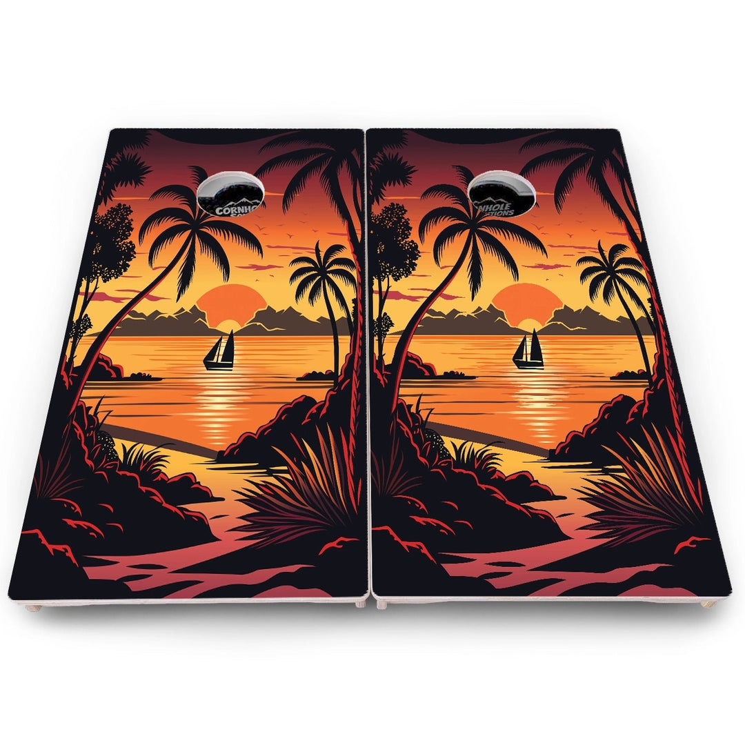 Beach Sunset Cornhole Boards – Pro Lite or Pro Elite