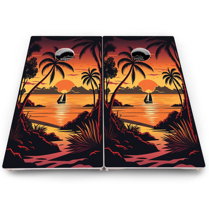 Beach Sunset Cornhole Boards – Pro Lite or Pro Elite
