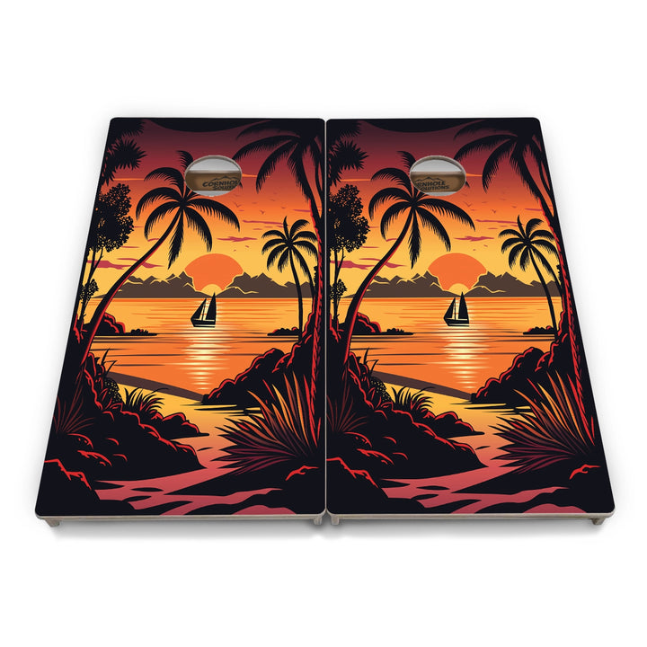 Beach Sunset Cornhole Boards – Tournament Series